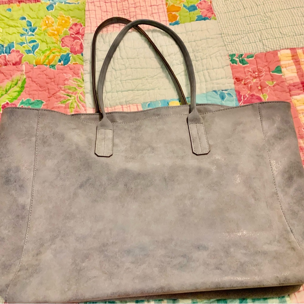 Saks Fifth Avenue Light Blue Slate Tote Bag